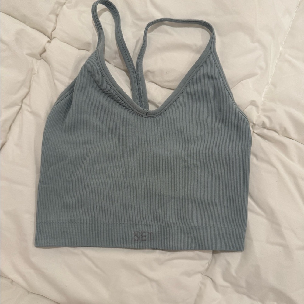 SET Active Ribbed Tank Top - Slate Blue